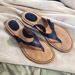 B.ø.c. Blue Leather Bow Sandals